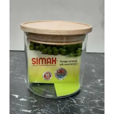 Банка для сипучих Simax 0,5 літра з дерев'яною кришкою 9,6 х 9,5 см 5162/LW