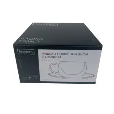 Чашка з подвійним дном для чаю 270 мл із блюдцем Lessner Thermo 11304-270 Чашка з подвійним дном для чаю 270 мл із блюдцем Lessner Thermo 11304-270