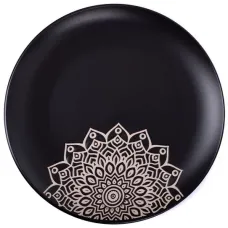 Тарілка обідня Kora кругла 25 см Чорна Limited Edition JH5277S-1 Тарілка обідня Kora кругла 25 см Чорна Limited Edition JH5277S-1