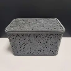 Корзина для хранения бытовых вещей Elif Plastik Ажур 7,5 л Серый