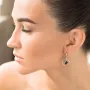 Серебряные серьги Клевер с ониксом 122194 Оникс