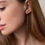 Золотые висячие серьги с шариками (протяжки) с06335 Оникс