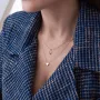 Золоте кольє з кільцем і серцем (фіаніт).