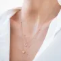 Золоте кольє з кільцем і серцем (фіаніт).