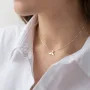 Срібне кольє Хвіст кита 181056 Онікс 40