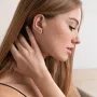 Серьги - клаймберы Сердечки в красном золоте с07105 Оникс
