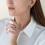 Сережки Love у червоному золоті (емаль) с06761 Онікс