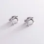 Сережки Love в білому золоті (емаль) с06795 Онікс