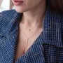 Двойное золотое колье Хлоя с фианитом кол01865 Оникс 40