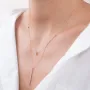 Двойное золотое колье Хлоя с фианитом кол01865 Оникс 40
