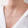 Двойное золотое колье Хлоя с фианитом кол01865 Оникс 40