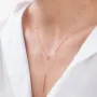 Двойное золотое колье Хлоя с фианитом кол01865 Оникс 40