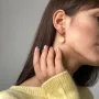 Серьги Монетки из желтого золота с06624 Оникс