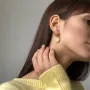 Серьги Монетки из желтого золота с06624 Оникс