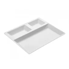 Блюдо для подачи из меламина трехсекционное One Chef 27×22,5×2,5 см Белое