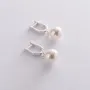 Серебряные серьги с искусственным жемчугом 12940 Оникс