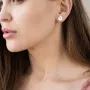 Серьги-пусеты Колибри в желтом золоте с06715 Оникс