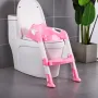 Накладка на унитаз с лесенкой 2 в 1 Baby Assistant DA6815 Розовый с белым