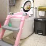Накладка на унитаз с лесенкой Baby Assistant DA6900 Розово-серый