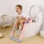 Накладка на унитаз с лесенкой Baby Assistant DA6900 Розово-серый