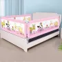 Защитный бортик барьер для кровати с наружным карманом-сеточкой Baby Gift 150 см Розовый