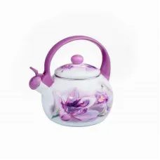 Чайник емальований зі свистком 2,2 л Pink Handle Орхідея Zauberg 82626 (5L) Чайник емальований зі свистком 2,2 л Pink Handle Орхідея Zauberg 82626 (5L)