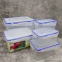 Набор прямоугольных контейнеров для пищевых продуктов с зажимом 5в1 Алеана 167049