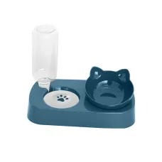 Миска для котов с автоматической поилкой Taotaopets 119906 двойная 22х28.2х14.5 см Indigo
