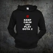 Худі Fruit of the Loom Заспокойся та Грай у Доту Keep Calm and Play Dota 2 Чорний L (19705)