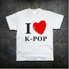 Футболка Fruit of the Loom Я люблю К-ПОП, I Love K-POP Білий 140 см (1197123)