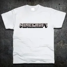 Футболка Fruit of the Loom Логотип Майнкрафт Logo Minecraft Белый 140 см (119642)