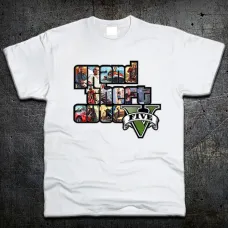 Футболка Fruit of the Loom Логотип ГТА Logo GTA 5 Белый 128 см (19629)
