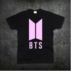 Футболка Fruit of the Loom Логотип БТС BTS Bangtan Boys Чорна 116 см (97120)