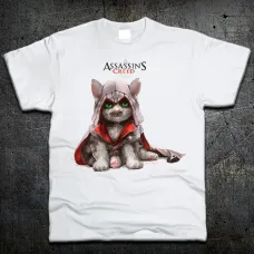 Футболка Fruit of the Loom Кіт Ассасін Cat Assassin Білий 140 см (119608)