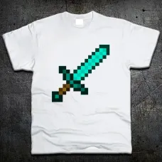 Футболка Fruit of the Loom Алмазний Меч Майнкрафт Minecraft Білий 140 см (119658)