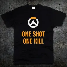 Футболка Fruit of the Loom One Shot One Kill - Overwatch Чорний 104 см (2563)