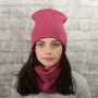 Комплект шапка с хомутом Luxyart унисекс размер подростковый роза (OL-018)