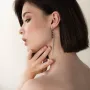 Серебряные висячие серьги с черными камнями 123080 Оникс