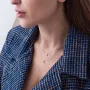 Двойное колье Звезда и луна в белом золоте кол01872 Оникс 40