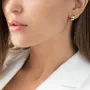 Серьги - кольца в желтом золоте с07582 Оникс