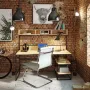 Офісний стіл у стилі Loft NS-1404 1530x1600x650 мм Черный