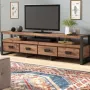 Тумба підставка для TV у стилі Loft NS-2130 580x2050x400 мм Черный