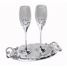Бокалы на подносе 2 шт Wedding Sabefet T-SS33033 Бокалы на подносе 2 шт Wedding Sabefet T-SS33033
