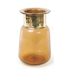 Ваза настільна для квітів Ancient Glass настільна діаметр 16.5х27 см, янтарне скло Bona DP41695 Ваза настільна для квітів Ancient Glass настільна діаметр 16.5х27 см, янтарне скло Bona DP41695