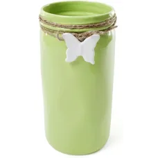 Ваза настільна для квітів Flowers Garden Метелик 26 см ceramic, зелений Bona DP41722 Ваза настільна для квітів Flowers Garden Метелик 26 см ceramic, зелений Bona DP41722