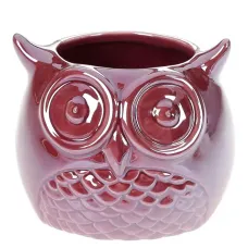 Ваза ceramic Сова 10см, перловий бордовий Bona DP67955 Ваза ceramic Сова 10см, перловий бордовий Bona DP67955