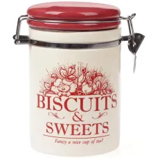 Банка Bona керамическая Английский Шиповник BISCUITS 700 мл с металлической затяжкой DP37781