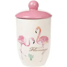 Банка Bona керамическая Pink Фламинго 800 мл с крышкой DP37794