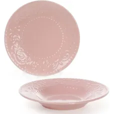 Набор Bona 6 суповых тарелок Leeds Ceramics диаметр 23см каменная керамика Розовые DP40079 Набор Bona 6 суповых тарелок Leeds Ceramics диаметр 23см каменная керамика Розовые DP40079