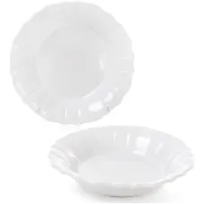 Набор Bona 6 глубоких тарелок Leeds Ceramics SUN диаметр 23см каменная керамика Белые DP40161